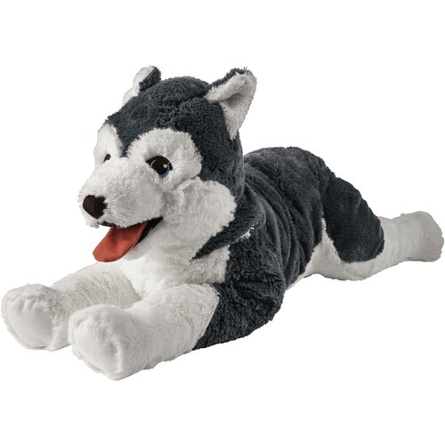 Мягкая игрушка ИКЕА ЛИВЛИГ Собака хаски, 57 см, черный/белый мягкая игрушка собака сибирский хаски икеа 57 см