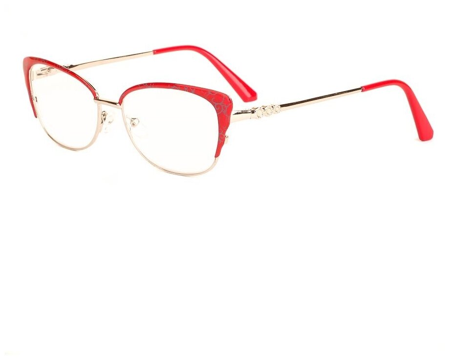 Готовые очки для зрения красные с диоптриями -2.50 футляр