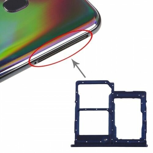 Сим лоток / Держатель сим карты / Контейнер SIM / sim holder SIM для Samsung A40 A40 Синий