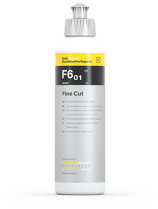 KCx FINE CUT F6.01 - Мелкозернистая абразивная полировальная паста для полировки полутвердых и мягких лаков. № 405250 (250мл) Koch Chemie