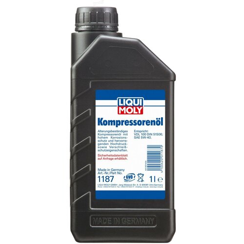 LIQUI MOLY 1187 Масло компрессорное Kompressorenoil (1л) liqui moly масло 4 х тактное liqui moly motorbike 4t basic offroad 10w 40 4 л