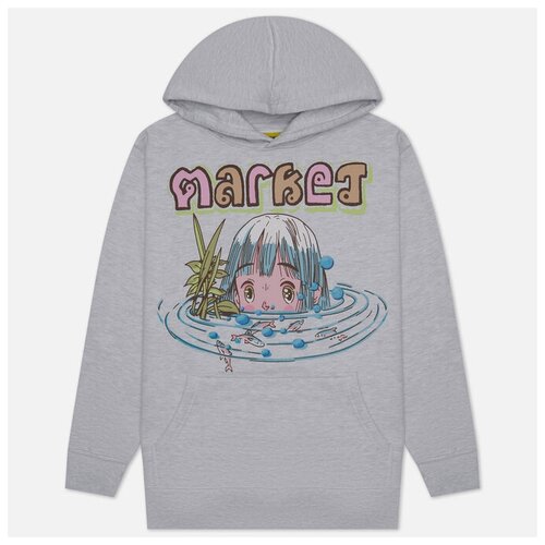 фото Мужская толстовка market pond hoodie серый, размер xl