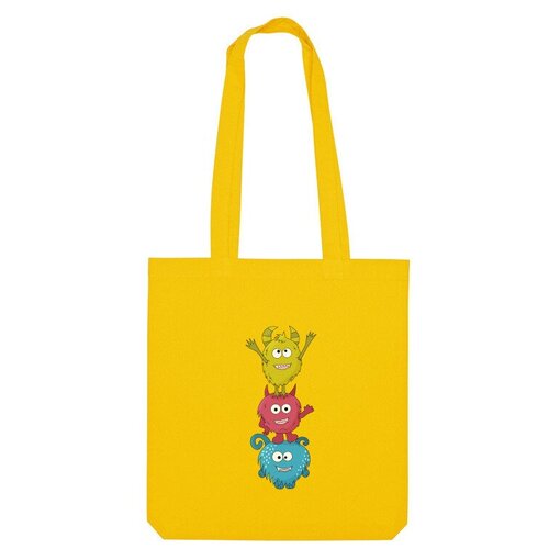 Сумка шоппер Us Basic, желтый детская футболка забавные монстрики для детей 128 синий