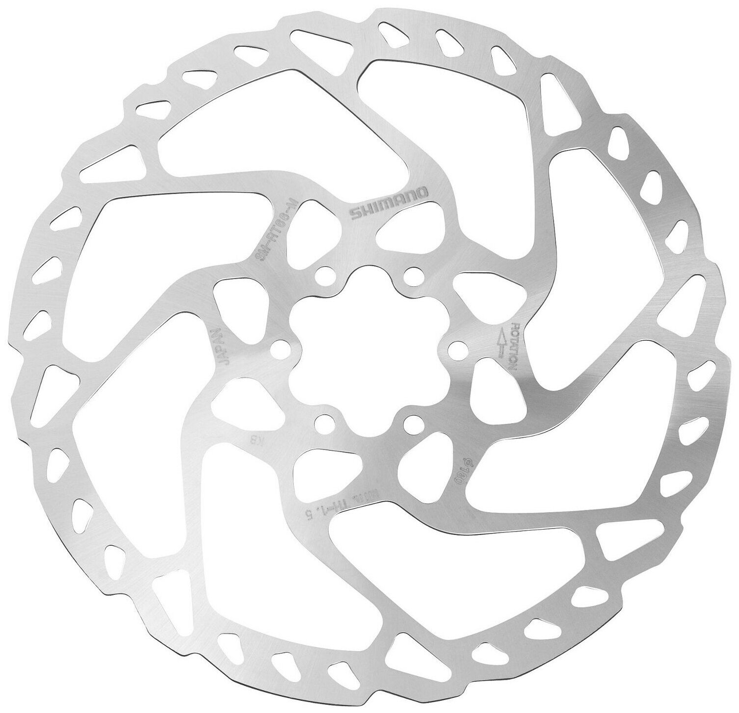 Shimano Ротор диск. торм. Shimano SM-RT66, 180мм, 6-болт, цвет Серебристый
