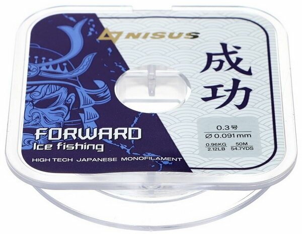 Леска Forward Ice Fishing, диаметр 0.091 мм, тест 0.96 кг, 50 м, Nylon Transparent