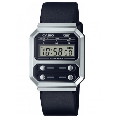 Наручные часы CASIO A100WEL-1AEF, черный, серебряный