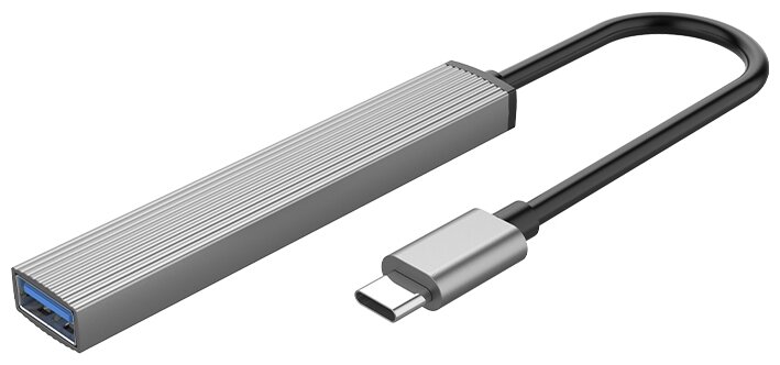 Концентратор Orico 1*USB-C 3.0, 3*USB-A 2.0, серый - фото №1
