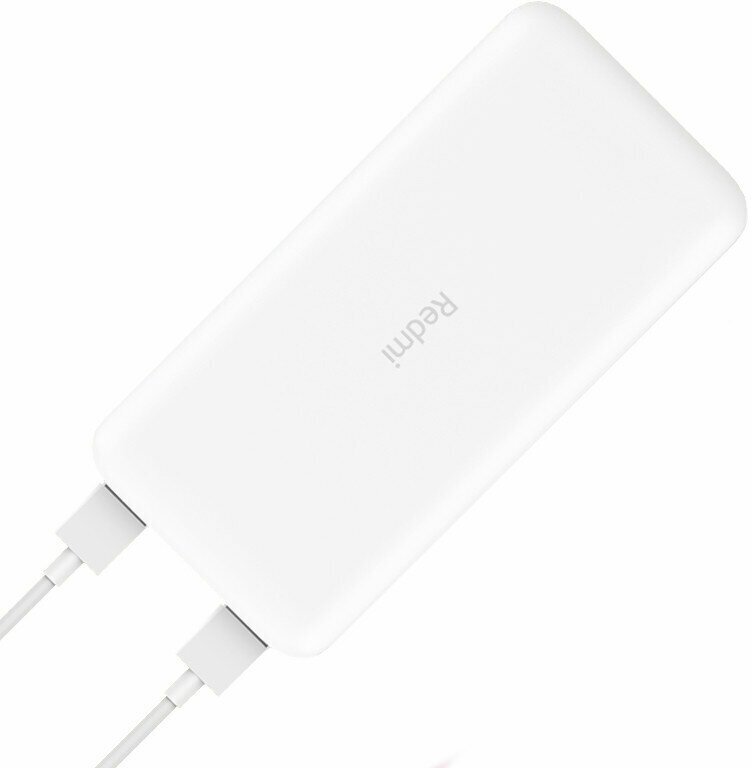 Портативный аккумулятор Xiaomi Redmi Power Bank с кабелем, 10000 mAh, белый