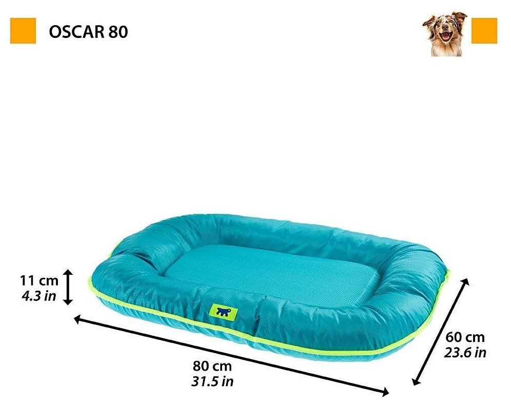 Подушка Ferplast OSCAR 80 для животных голубая (нейлон) - фотография № 4