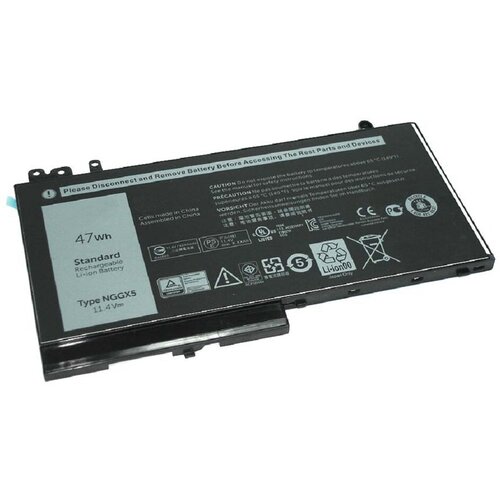 Аккумуляторная батарея для ноутбука Dell Latitude 12 E5270 11.4V 47Wh NGGX5 аккумулятор акб аккумуляторная батарея для ноутбука dell latitude 14 e5470 7 6в 6000мач li pol черный