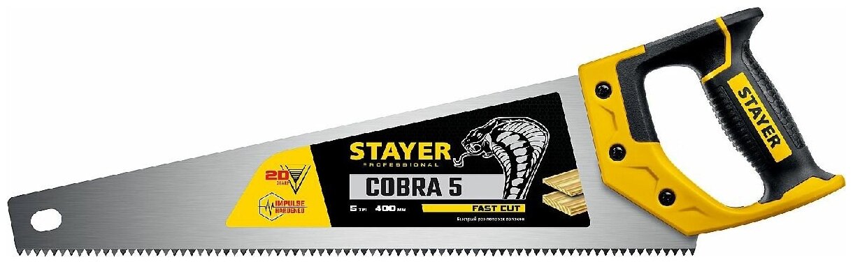 Ножовка по дереву STAYER Cobra 5 400 мм (1506-40_z02)