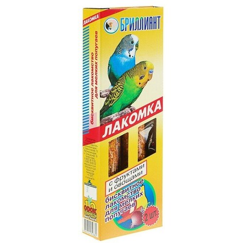 Лакомка Бриллиант для птиц фруктовый бисквит 2 шт 60 г 190₽