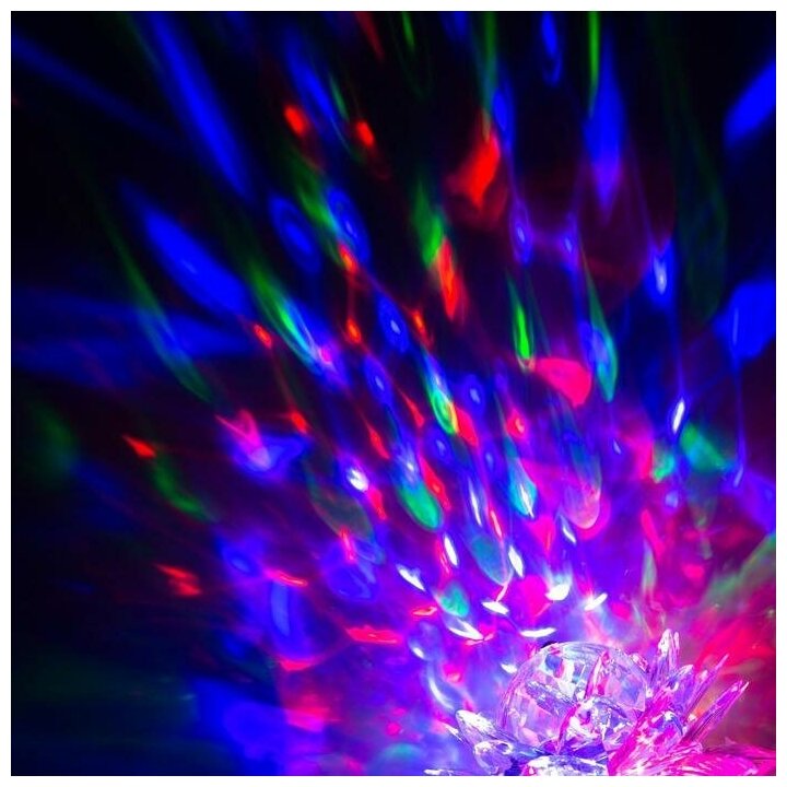Световой прибор «Цветок» 12.5 см, свечение RGB, 220 В, белый - фотография № 3