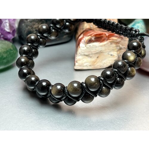 фото Браслет из натуральных камней «золотой обсидиан» мастерская «нефритовая лиса»