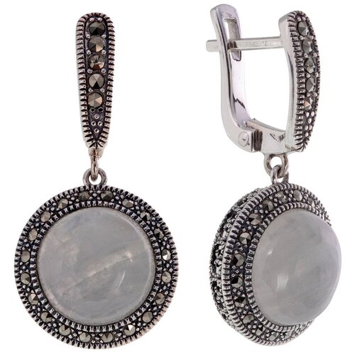 Серьги ALEXANDRE VASSILIEV, серебро, 925 проба, лунный камень