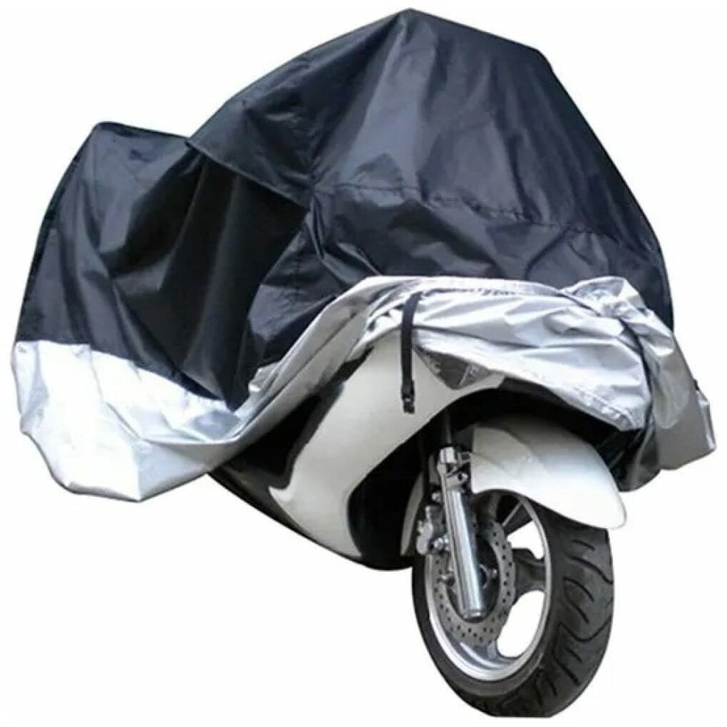 Чехол-тент на мотоцикл "AutoExpert" цвет: черный-серебряный 245х105х125 см водонепроницаемый