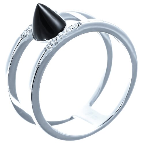 фото Element47 широкое ювелирное кольцо из серебра 925 пробы с кубическим цирконием и пластиком ml12459a_ko_001_wg, размер 17.75