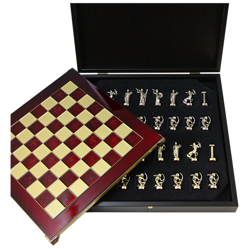 Подарочные шахматы Мифы Греции шахматы сувенирные морское сражение h короля 8 см h пешки 6 5 см 36 х 36 см