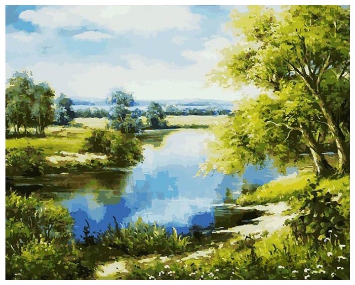 Картина по номерам "Лесное озеро", 40x50 см