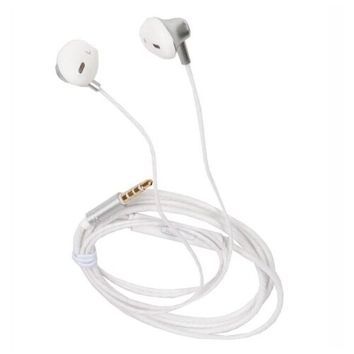 Headphones / Наушники REMAX RM-711 Wired Earphone микрофон, подключение Jack 3.5 mm, серебристый