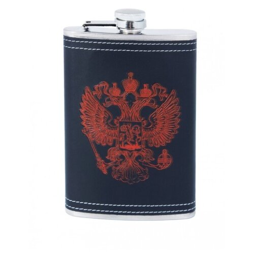 фото Нержавеющая фляжка для алкоголя и др, подарочная, "герб россии", u-5, 0,22 литра yagnob