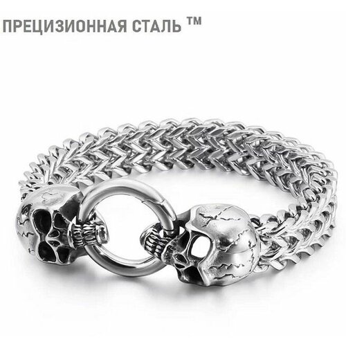 фото Браслет из стали с черепами. длина 21 см sharks jewelry