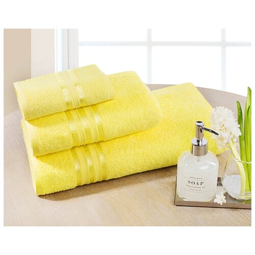 фото Доми набор из 3-х полотенец harmonika цвет: желтый 33х50 см, 50х80 см, 70х130 см dome