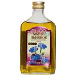 Бородинское Масло льняное, стеклянная бутылка - изображение