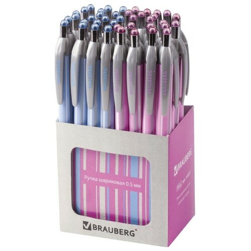 Ручка шариковая автоматическая BRAUBERG Sakura, узел 0.5 мм, чернила синие ручка шариковая автоматическая colortouch flora узел 0 7 мм чернила синие