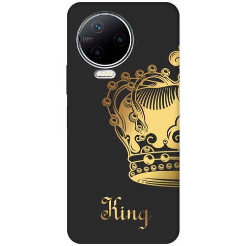 Матовый чехол True King для Infinix Note 12 Pro / Инфиникс Нот 12 Про с 3D эффектом черный матовый чехол true king для xiaomi 12 pro сяоми 12 про с 3d эффектом черный