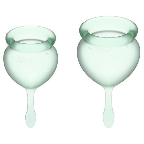 фото Набор зеленых менструальных чаш feel good menstrual cup, satisfyer j1763-1, зеленый
