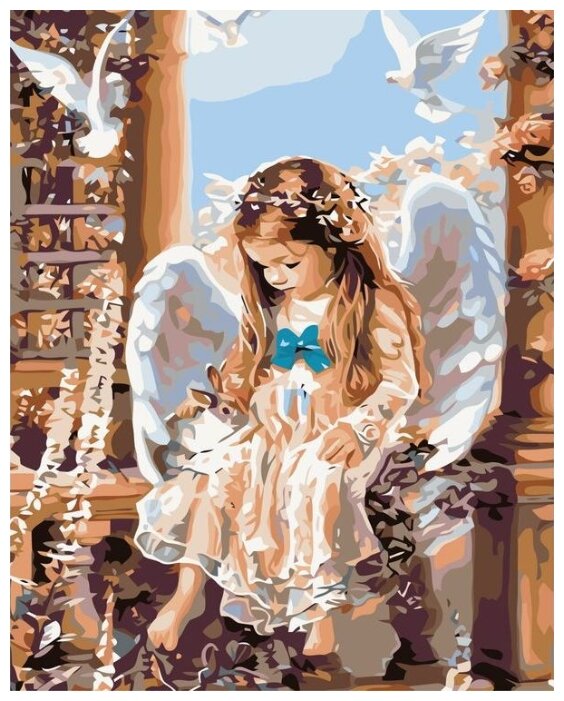Картина по номерам "Девочка-ангел", 40x50 см