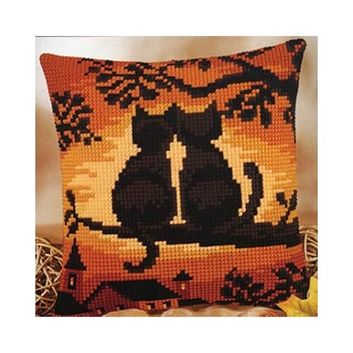 фото Набор для вышивания vervaco "подушка. коты на дереве", арт. 1200, 40х40 см
