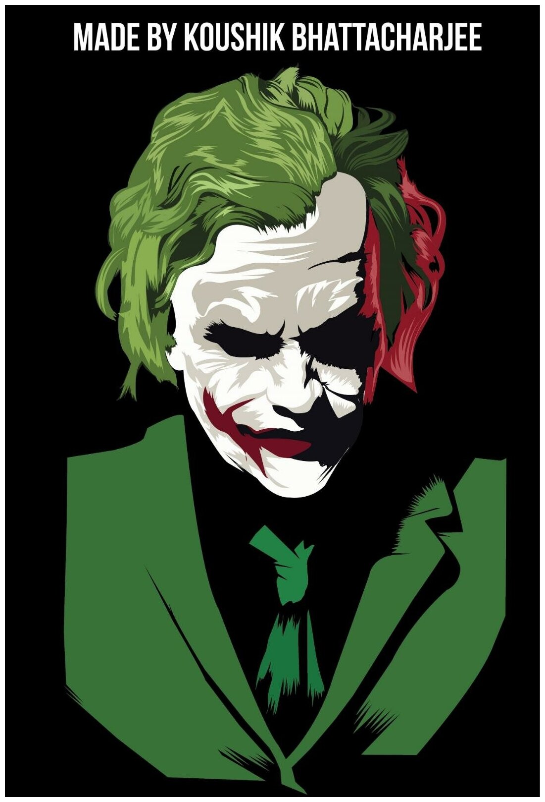 Постер / Плакат / Картина на холсте Джокер - Зеленый портрет