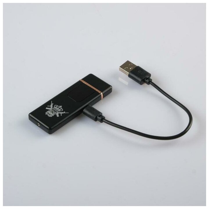 Зажигалка электронная "KING", USB, спираль, 3 х 7.3 см, черная 5244320 - фотография № 4