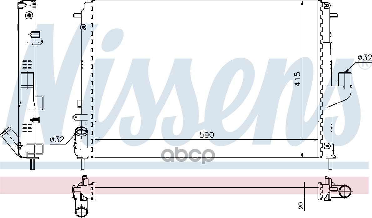 Ns637613_радиатор Системы Охлаждения! Мкпп Dacia Logan 1.5Dci 08> Nissens арт. 637613