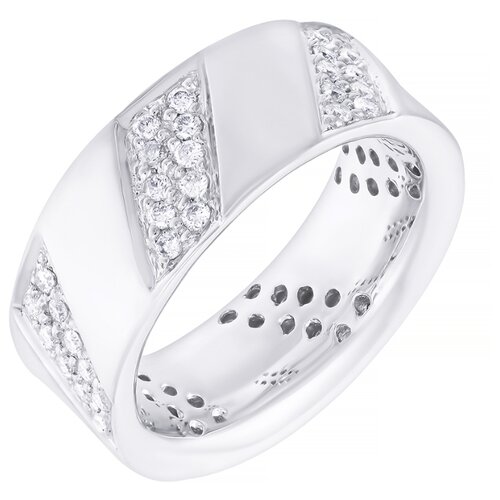 фото Jv кольцо из белого золота 585 пробы с бриллиантами dr1381w-h-ko-wg, размер 17.75