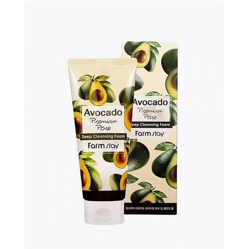 FarmStay Очищающая пенка с экстрактом авокадо Avocado Premium Pore Deep Cleansing Foam пенка для умывания с экстрактом авокадо avocado premium pore deep cleansing foam 180мл