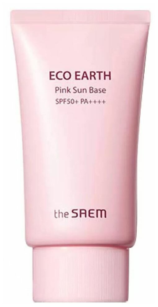 База под макияж The Saem Eco Earth Pink Sun Base SPF50+ PA++++, Крем-база с каламиновой пудрой, 50 г