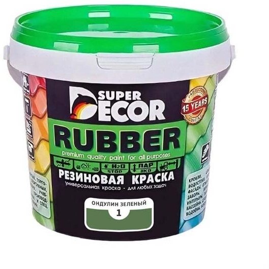Резиновая краска Super Decor Rubber №01 Ондулин зеленый 1 кг