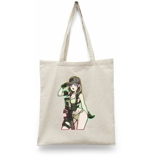 фото Сумка-шоппер унисекс каждому своё "аниме/тян/тарков" черная