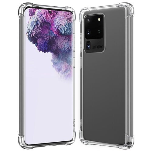 фото Силиконовый прозрачный чехол armor для samsung galaxy s20 ultra / защитный противоударный чехол армор на самсунг галакси с20 ультра с усиленными углами pastila