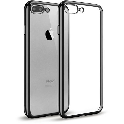 Чехол для iPhone 7/8, Silicone Case, прозрачный с черной рамкой