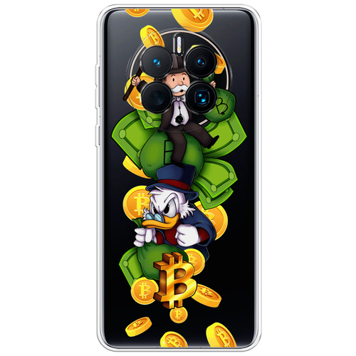 Силиконовый чехол на Huawei Mate 50 Pro / Хуавей Мате 50 Про Scrooge McDuck and Monopoly, прозрачный силиконовый чехол на huawei mate 20 pro хуавей мате 20 про scrooge mcduck and monopoly прозрачный