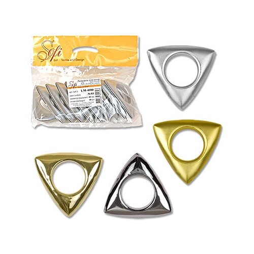 Фурнитура Sofi люверсы треугольные LM-4080 d 40 мм 02 под золото 5 штук 363₽