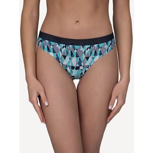 фото Трусы стринги alla buone, средняя посадка, с ластовицей, размер xl(50), бирюзовый