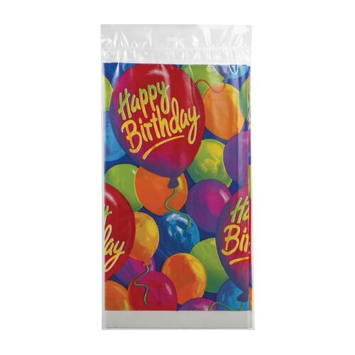 фото Скатерть полиэтилен, 140х260 см, шары "с днем рождения", 1502-0522 веселая затея