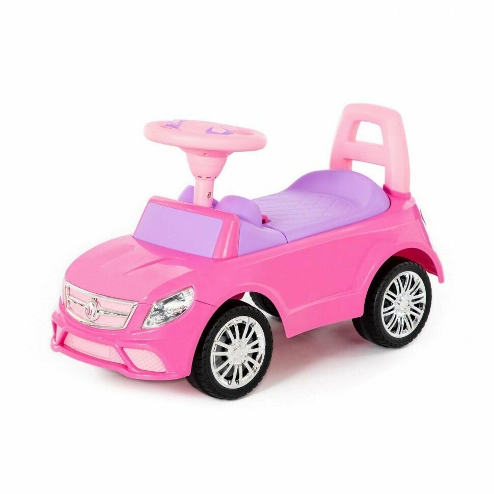 Каталка автомобиль Полесье SuperCar №3 розовая с музыкальным сигналом 84491