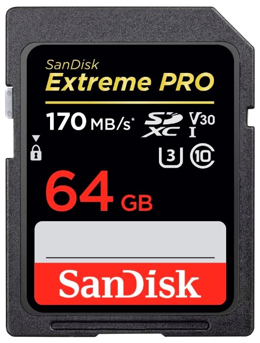 Карта памяти SanDisk Extreme Pro SDXC UHS Class 3 V30 170MB/s — купить по выгодной цене на Яндекс.Маркете