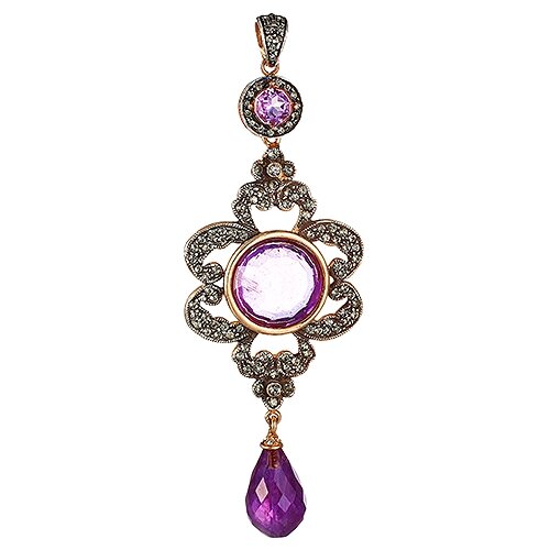 фото Element47 подвеска из серебра 925 пробы с аметистами и кубическими цирконами pd_3195rpnf_pd_am_002_yg